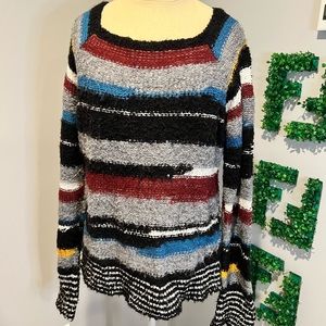 FREE PEOPLE MULTI-STRIPED SWEATER